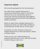 IKEA Cheras Tutup Restoran Selama Dua Minggu, Pihak Pengurusan Beri Penjelasan