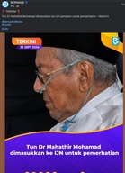(TERKINI) Tun Dr Mahathir Mohamad Dimasukkan Ke IJN – Mukhriz