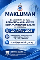 Permohonan Biasiswa Kerajaan Negeri Sabah 2026