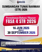 STR Fasa 4 – Rayuan / Permohonan Baharu Buka Hingga 30 Sept 2026