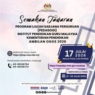 PISP 2026: Semakan Tawaran Program Ijazah Sarjana (Master) Perguruan IPG