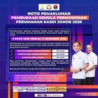 Perumahan Kasih Johor (2026) – Permohonan Baharu Mulai 3 Ogos