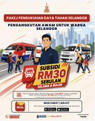 Subsidi Tambang Selangor – RM30/bulan Selama 6 Bulan