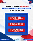 PRN Johor Bermula! SPR Tetapkan 11 Julai Sebagai Hari Mengundi