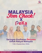 Malaysia, Jom Check! X PeKa B40: Saringan Kesihatan Percuma (5-6 September)