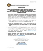 Jadual Ujian MUET Sesi 3 2026 – Tarikh Baharu Ujian Speaking & Semakan Slip