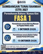 STR 2027 – Permohonan Fasa 1 Dibuka Bermula 1 Oktober 2026
