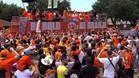 Dutch supporters bring sea of orange to World Cup host city