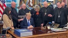 Watch: Catholic bishops pray over Trump in the Oval Office