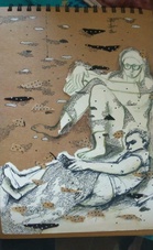 City-based artist portrays nature, tribal life in monochromatic art