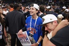 Timothee Chalamet says ‘way more this than the Oscars’ at New York Knicks title celebration