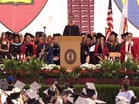 US: Student protestors walk out during Stanford commencement speech by Google CEO Pichai