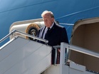 US President Donald Trump lands in Geneva on way to France for G7 Summit
