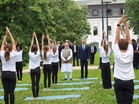 "Delightful to see youth embrace Yoga": PM Modi attends Yoga demonstration by Slovak schoolchildren