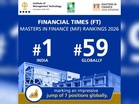 IMT Ghaziabad Ranked No. 1 in India and No. 59 Globally in the Financial Times Masters in Finance (MiF) Rankings 2026