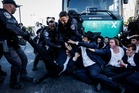 Thousands of ultra-Orthodox men demonstrate against the Israeli draft