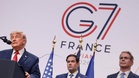 Trump speaks at close of G7 summit before dining with Macron at Versailles