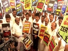 "Open your mouth, CM!": DMK MLAs wear black badges to protest deteriorating condition of law and order in state