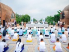 Hundreds perform Yoga asanas in Nepal's Pokhara on 12th International Yoga Day
