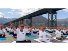 NCC cadets perform yoga at Chenab Rail Bridge on International Yoga Day
