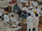 Pune Municipal Corporation: Opposition corporators wear helmets in House, allege threat from BJP