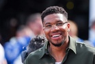 Serena Williams reacts after Giannis Antetokounmpo is traded to the Miami Heat