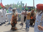 Farmers protest against India-US trade pact outside ex-Punjab CM Capt Amarinder’s palace in Patiala