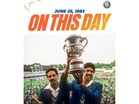 "Victory that inspired generations": BCCI pays tribute to India's 1983 World Cup triumph