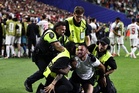 US stewards tackle fan after pitch invasion during Iran vs Egypt World Cup game