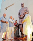 Union Minister Manohar Lal Khattar reinstalls Dr Mangal Sen’s statue in Karnal