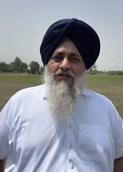 SAD president Sukhbir Badal takes stock of drying paddy fields in Muktsar’s Mehna village