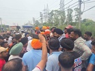Farmers block road near power grid in Dera Bassi to protest irregular supply