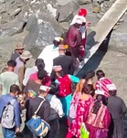 Flash flood in Lahaul-Spiti disrupts wedding procession, bride, groom cross stream on iron girder