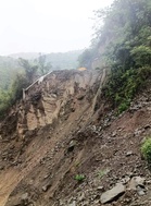 Traffic blocked on Shimla-Mataur highway in Bilaspur after landslide