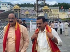 Telugu actor-producer Bandla Ganesh, MLA Kamineni Srinivas offer prayers at Tirumala Venkateswara Temple