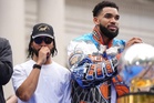 Karl-Anthony Towns pays tribute to Jalen Brunson at Michael Rubin’s ‘White Party’