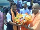 Uttar Pradesh CM Yogi Adityanath receives BJP national president Nitin Nabin at Lucknow airport