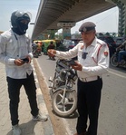 Gurugram Traffic Police impound bike with 63 pending challans worth Rs 5.45 lakh