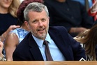 King of Denmark pictured in Royal Box at Wimbledon as he watches Novak Djokovic match