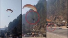 Video: Paragliding pilot injured after crash landing on busy Himachal’s Kullu national highway