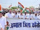Congress holds demonstration against rising fuel prices, NEET paper leak in Ambala
