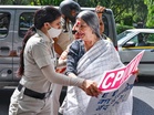 CPI(M) stage protests at ED headquarters in Delhi over raids on former Keralam CM Pinarayi Vijayan's residence