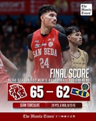 LOOK: San Beda def. JRU (65-62)