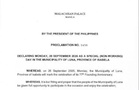 Marcos declares special non-working days in five towns