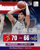 LOOK: Letran def. JRU (70-66)