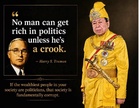 ‘No one gets rich in politics unless he’s a crook’: Selangor Sultan shares Truman's quote