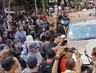 Tense moment at rally as fireworks go off
