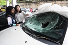 Two cars damaged by objects thrown from apartment, police begin investigation
