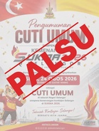 MB: Isnin kekal hari bekerja, poster cuti peristiwa SUKMA palsu