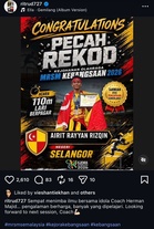 “Terima Kasih Cikgu” – Anak Rita Rudaini Pecah Rekod Lagi, Wakil Selangor Di Kejohanan MRSM Kebangsaan 2026